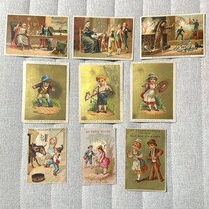9 vintage collector trading ephemera cards